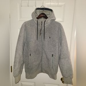 RALPH LAUREN POLO SHERPA L HOODY LARGE HOODIE WINTER ZIP UP